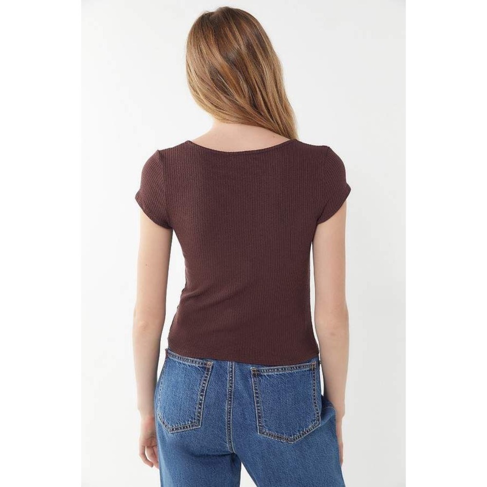 Urban Outfitters Taryn Tie-Front Short Sleeve Top - Picture 2 of 8